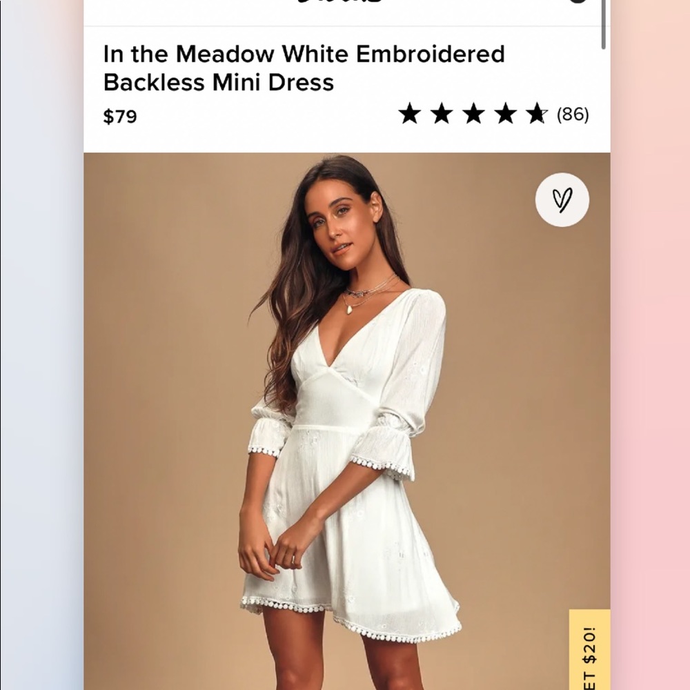 Lulus White Embroidered Backless Mini Dress